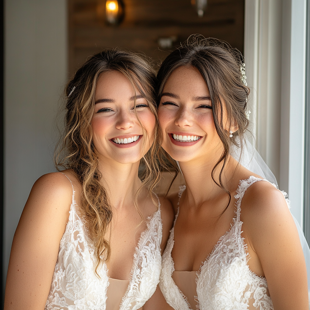 Mariée et sa demoiselle d'honneur