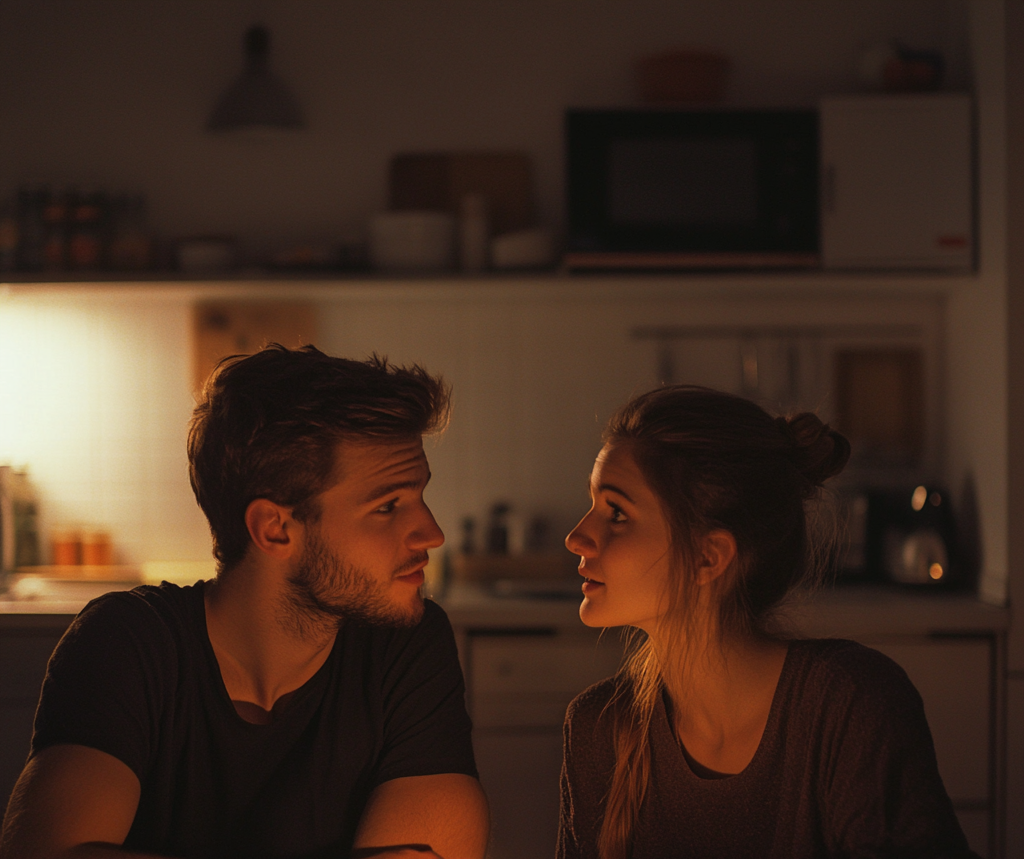 Couple lors d'une discussion sérieuse